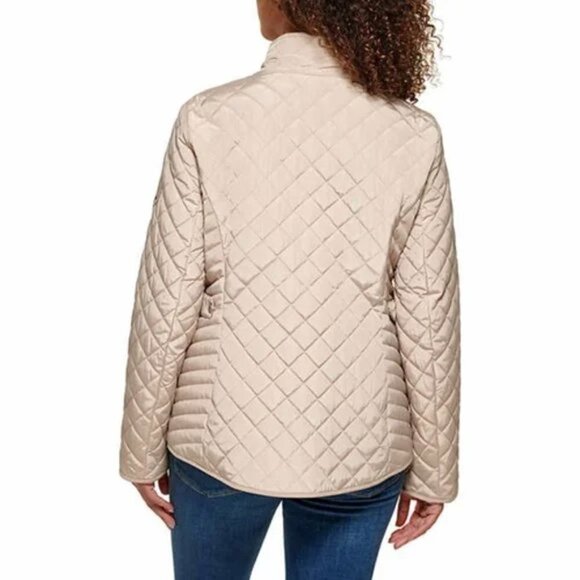 Tommy Hilfiger Women's Size Medium Beige Diamond Quilted Barn Jacket - Picture 2 of 16